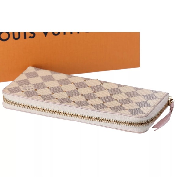 Louis Vuitton Zippy Clemence Wallet Damier White Studded N60252 Rose Ballerine - Picture 6 of 10